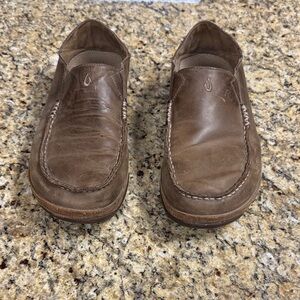Olukai Men's Tan Leather Loafers 9.5